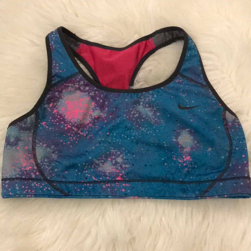 Nike Dri Fit Pro Galaxy Print Sports Bra - Picture 1 of 2